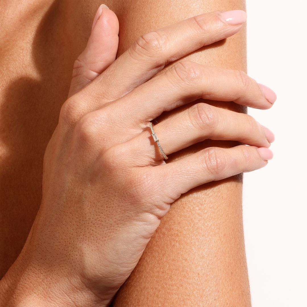 Baguette Diamond Pave Ring