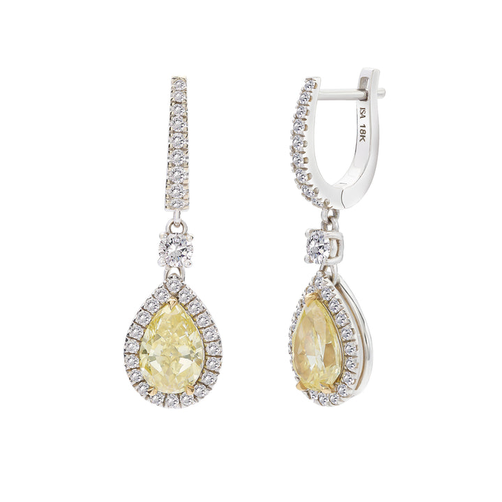 Yellow Diamond Drop Earrings