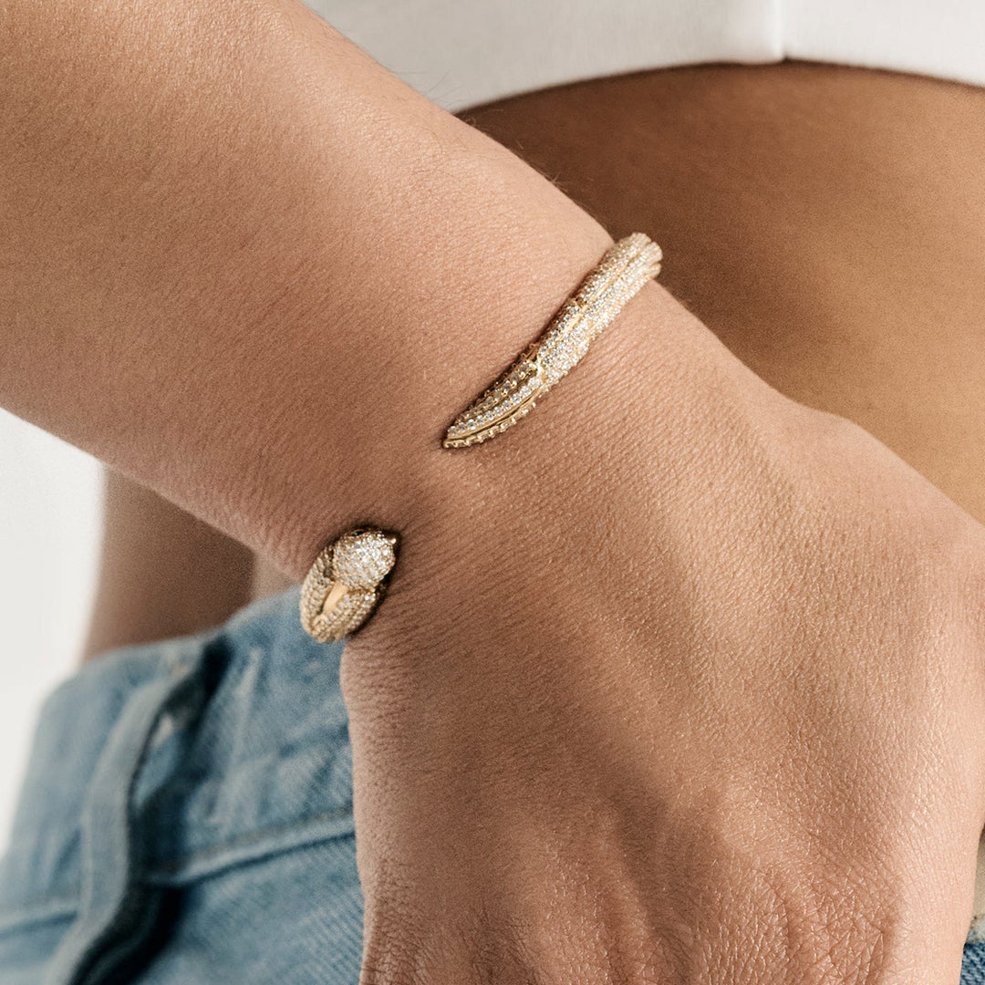 Parrot Pave Bracelet Cuff