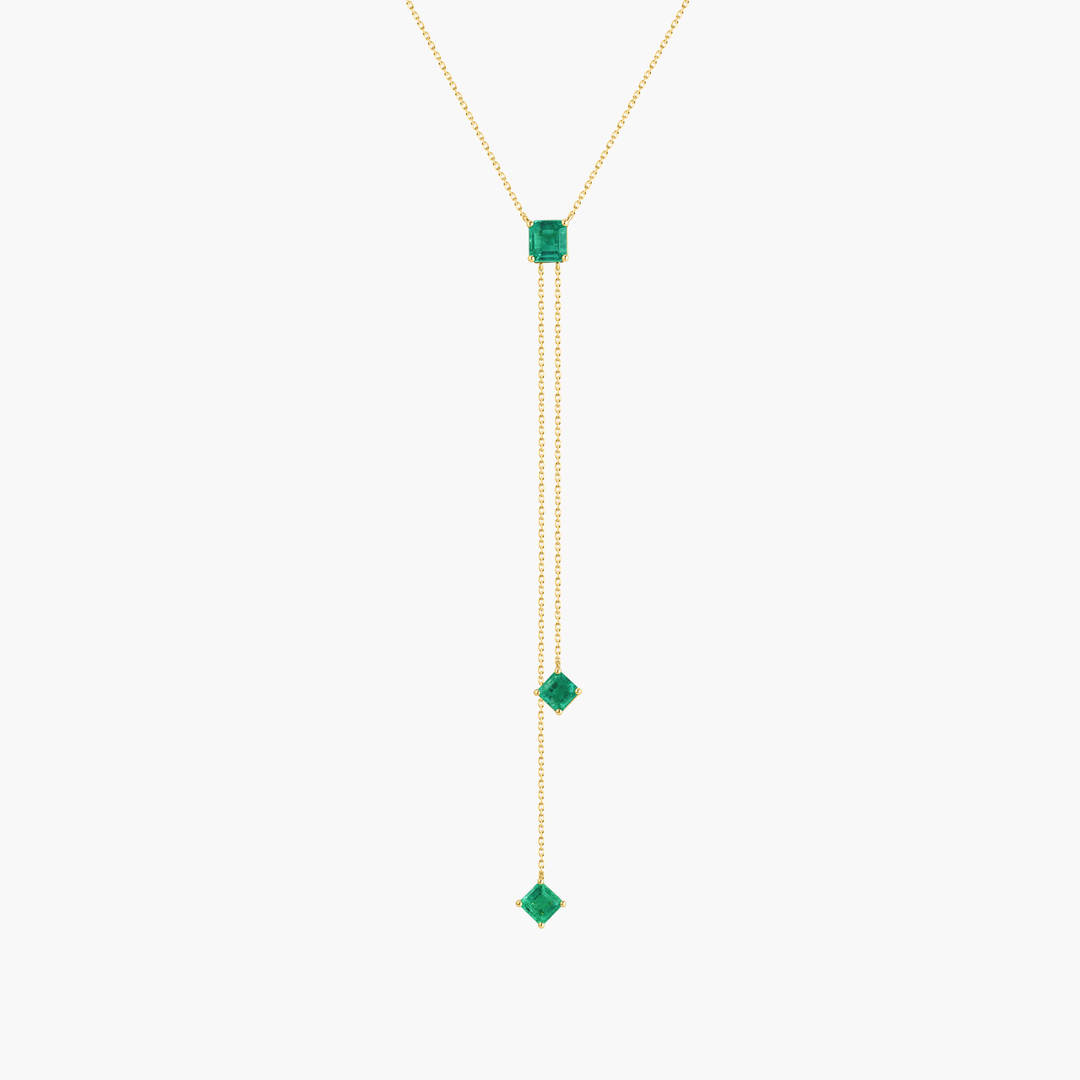 Asscher Cut Emerald Lariat