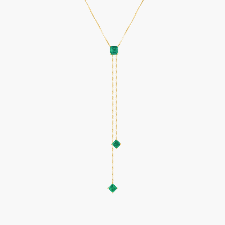 Asscher Cut Emerald Lariat