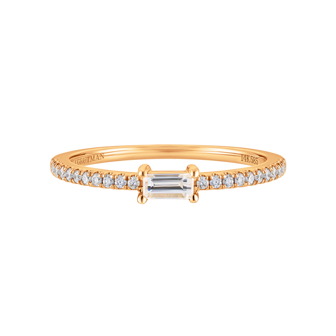 Baguette Diamond Pave Ring