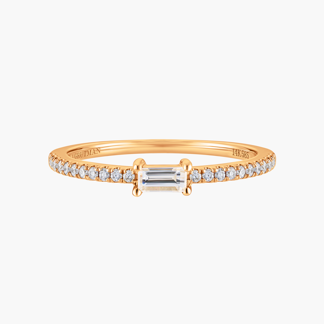 Baguette Diamond Pave Ring