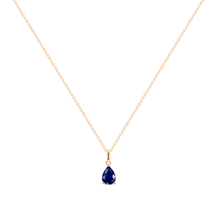 Pear Shape Blue Sapphire Pendant Necklace