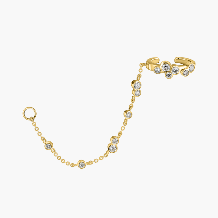 Bubbles Diamond Chain Ear Cuff with Loop