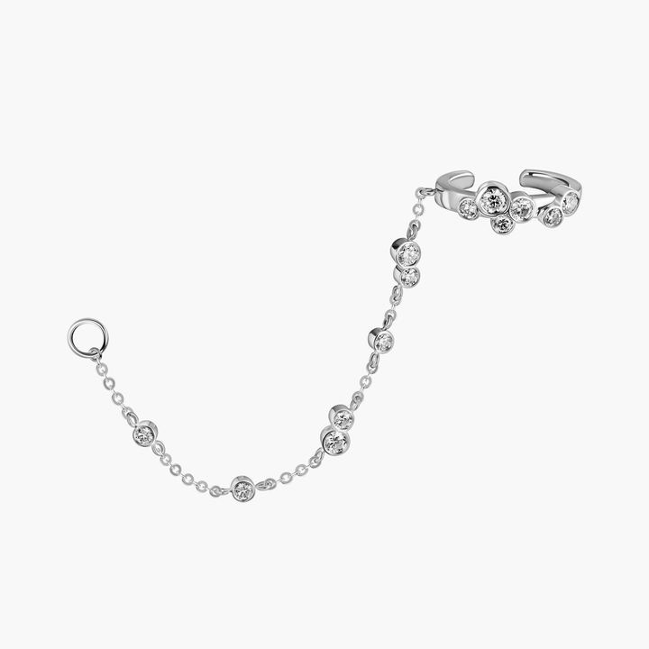 Bubbles Diamond Chain Ear Cuff with Loop