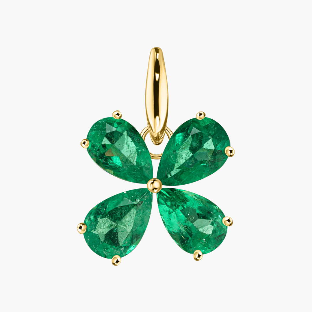 Clover Colombian Emerald Pendant