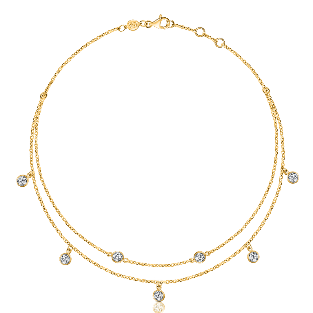 Diamond Double Chain Anklet