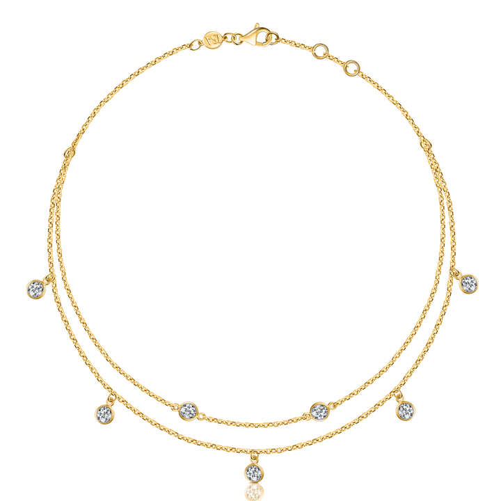 Diamond Double Chain Anklet