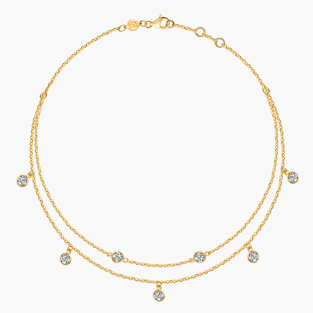 Diamond Double Chain Anklet
