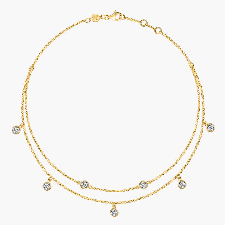 Diamond Double Chain Anklet