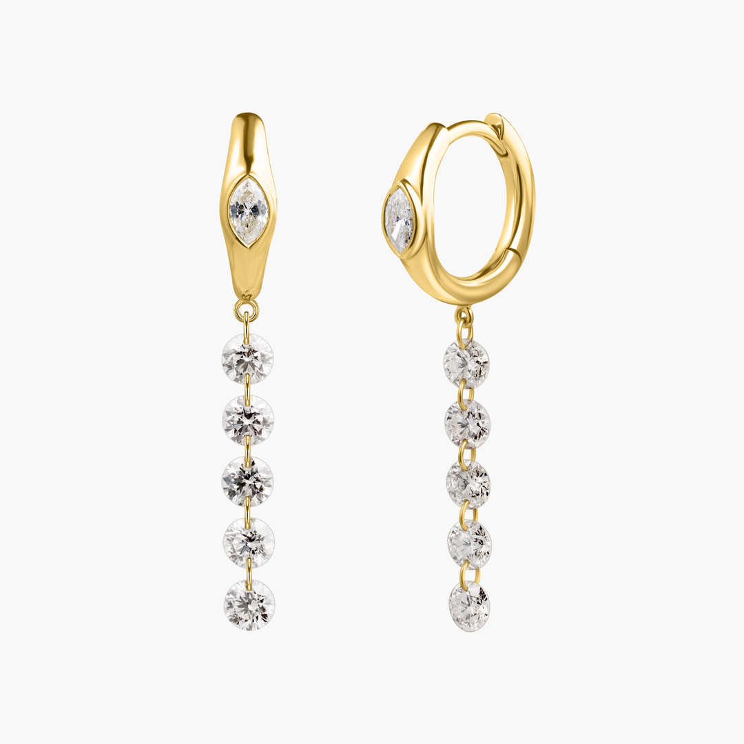 Diamond Drop Hoops