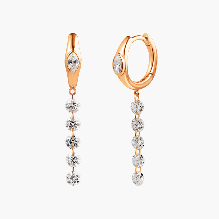 Diamond Drop Hoops