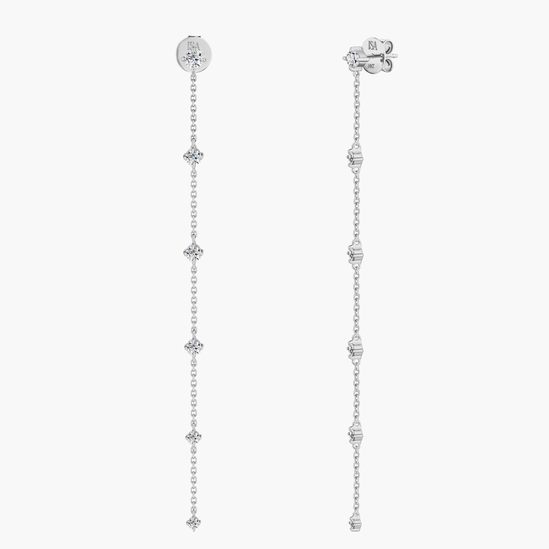 Long Diamond Drop Studs