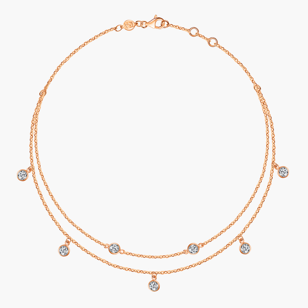 Diamond Double Chain Anklet