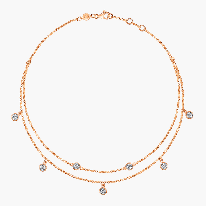 Diamond Double Chain Anklet