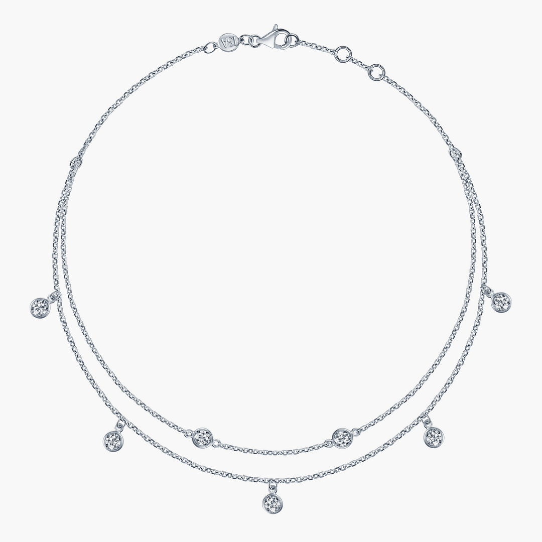 Diamond Double Chain Anklet