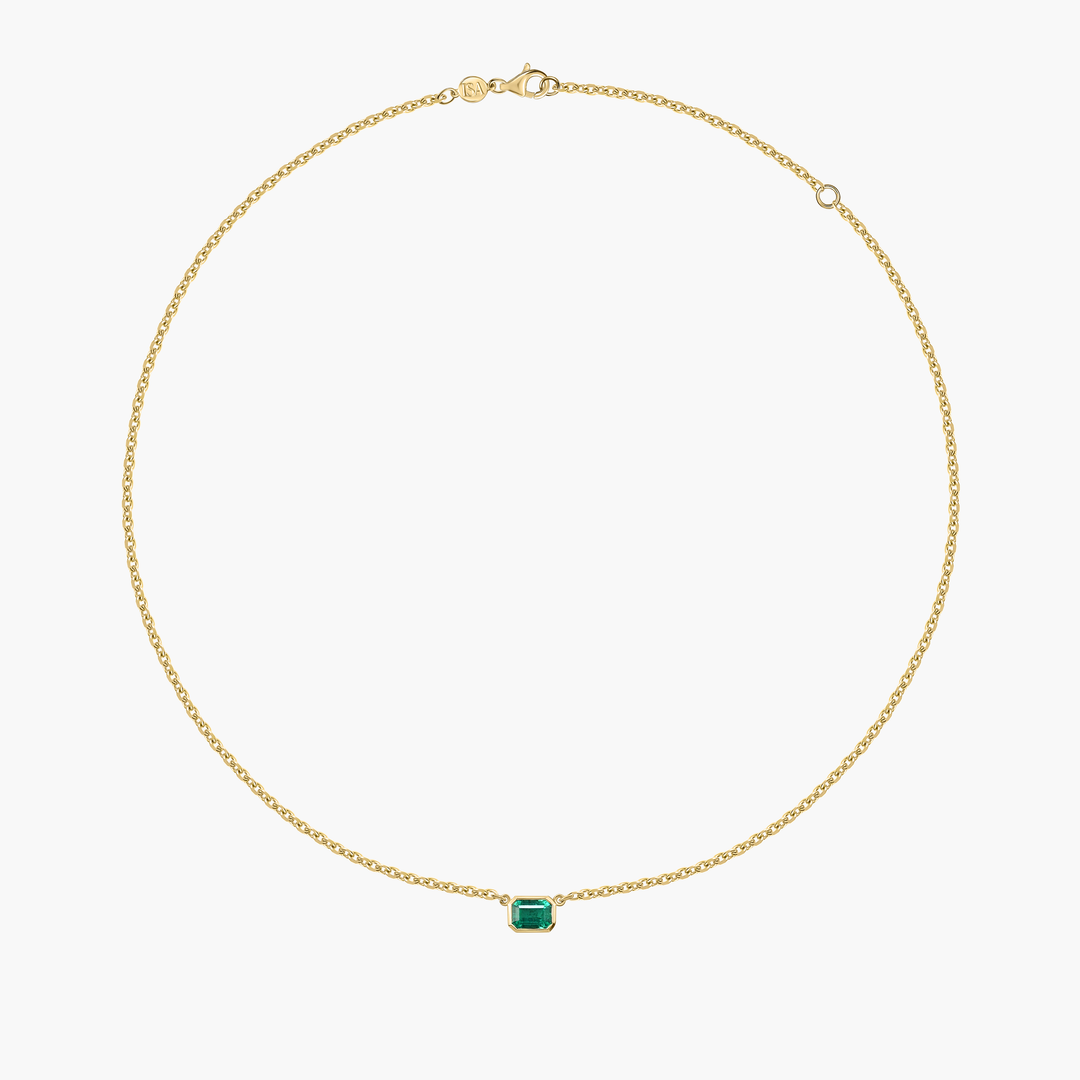 Emerald Bezel Necklace