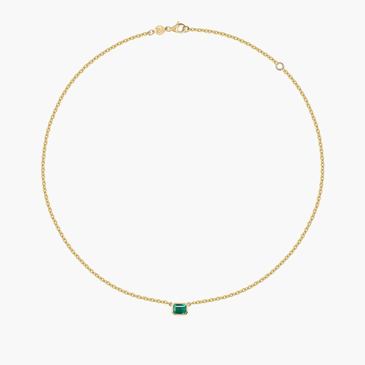 Emerald Bezel Necklace