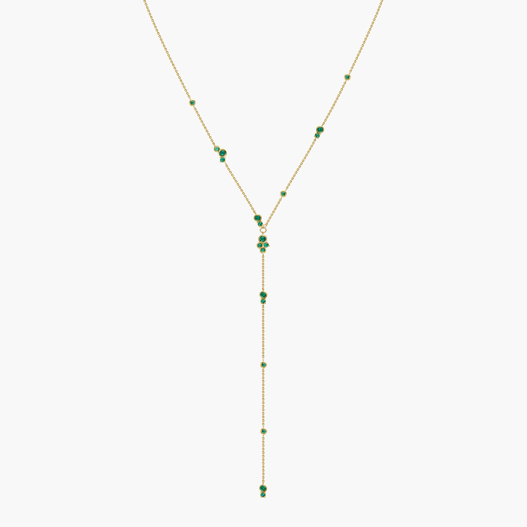 Emerald Bubbles Lariat Necklace