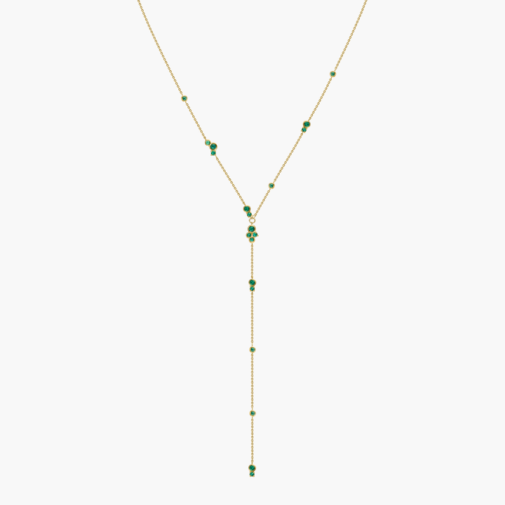 Emerald Bubbles Lariat Necklace