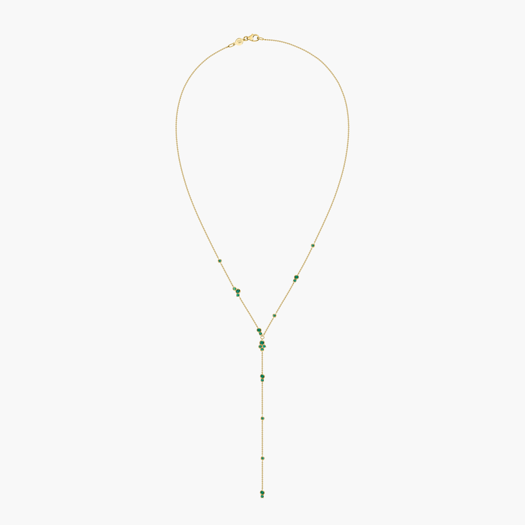 Emerald Bubbles Lariat Necklace