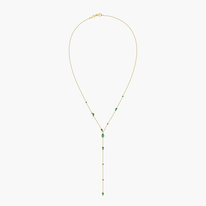 Emerald Bubbles Lariat Necklace