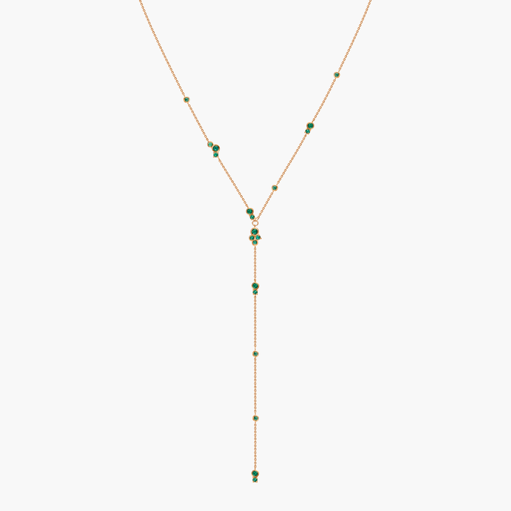 Emerald Bubbles Lariat Necklace