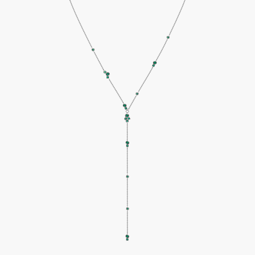 Emerald Bubbles Lariat Necklace