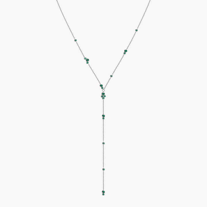 Emerald Bubbles Lariat Necklace