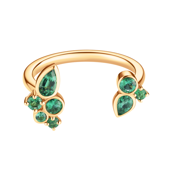 Emerald Bubbles Open Ring