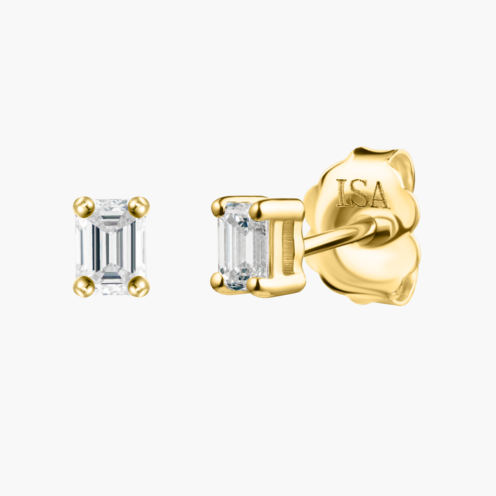 Emerald Cut Diamond Studs