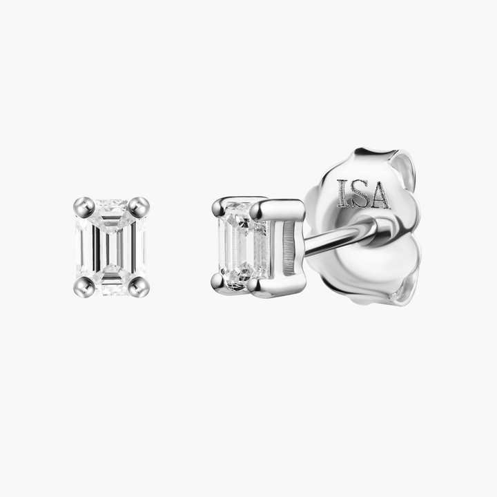 Emerald Cut Diamond Studs