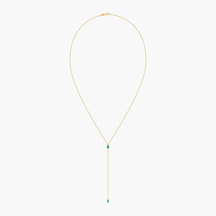 Emerald Marquise Lariat Necklace