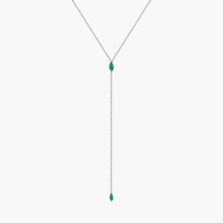 Emerald Marquise Lariat Necklace