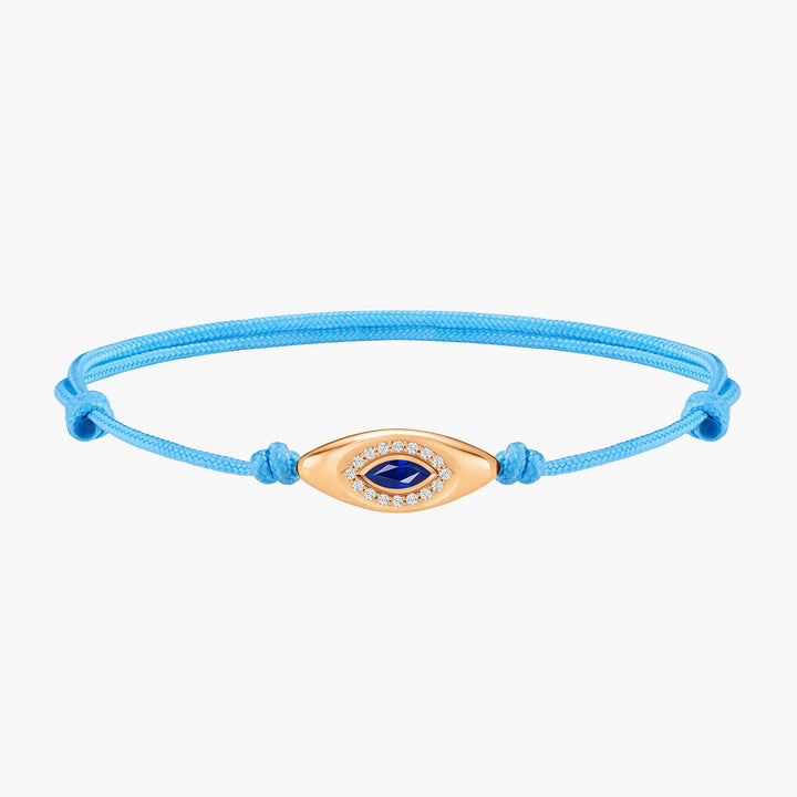 Evil Eye Light Blue Cord Bracelet