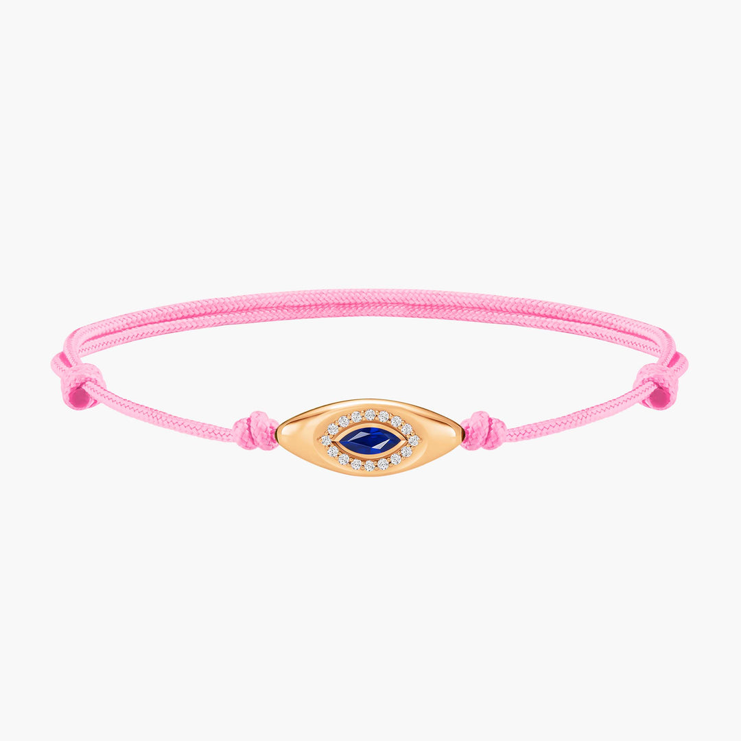 Evil Eye Pink Cord Bracelet