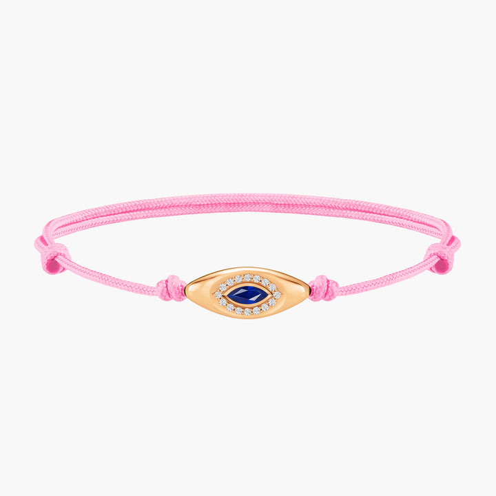 Evil Eye Pink Cord Bracelet