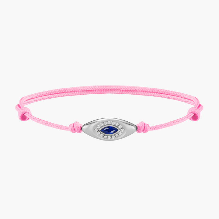 Evil Eye Pink Cord Bracelet