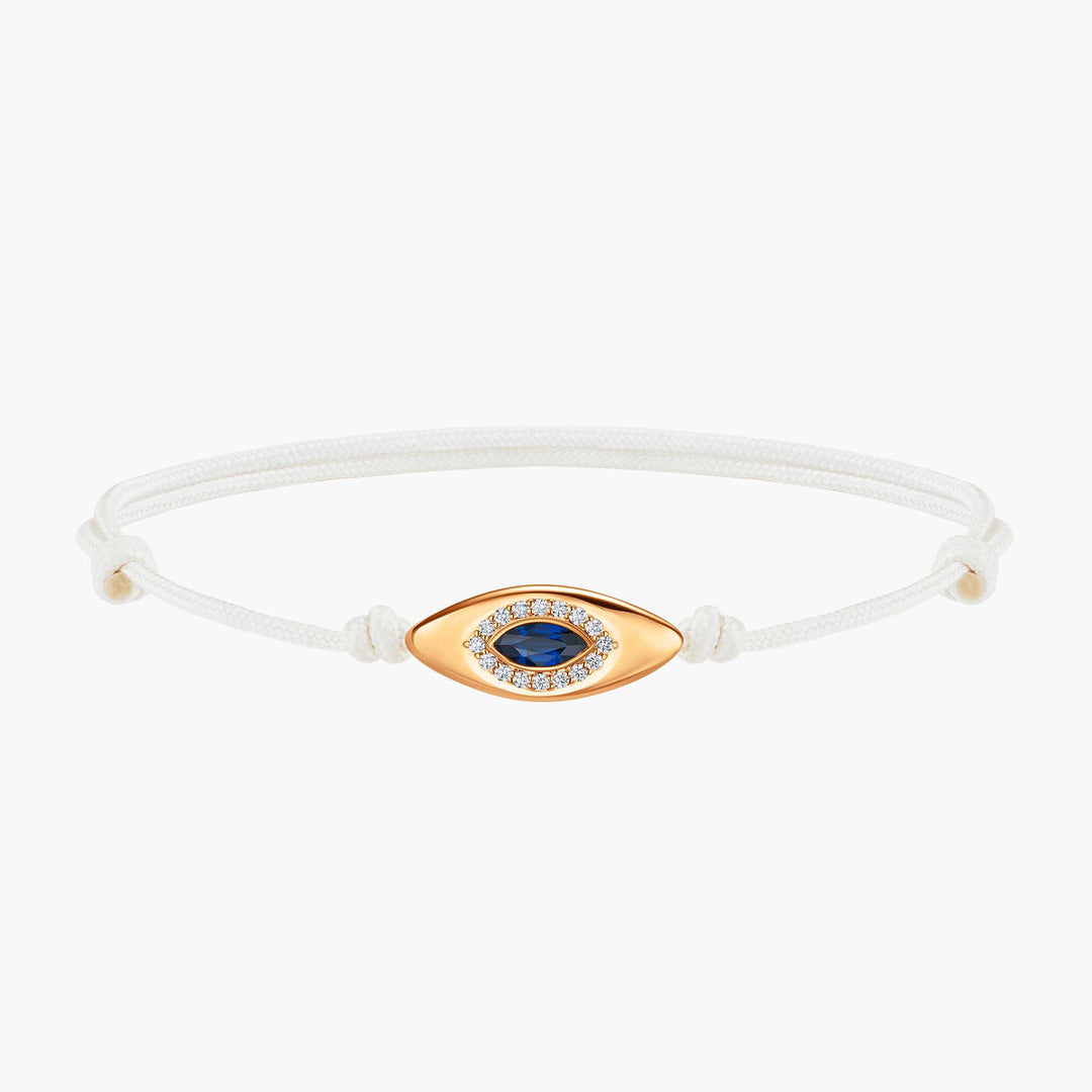 Evil Eye White Cord Bracelet