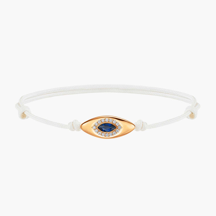 Evil Eye White Cord Bracelet