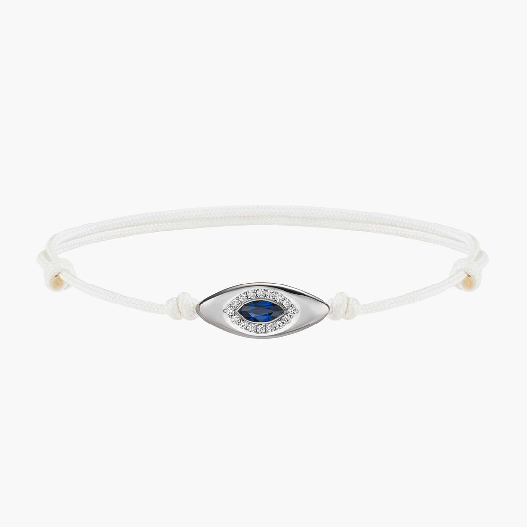 Evil Eye White Cord Bracelet