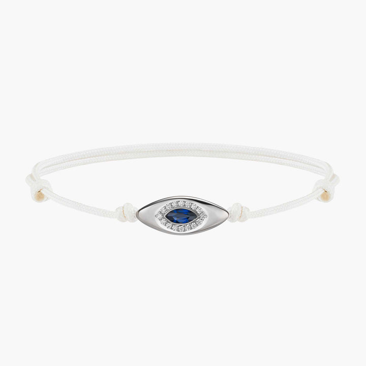 Evil Eye White Cord Bracelet