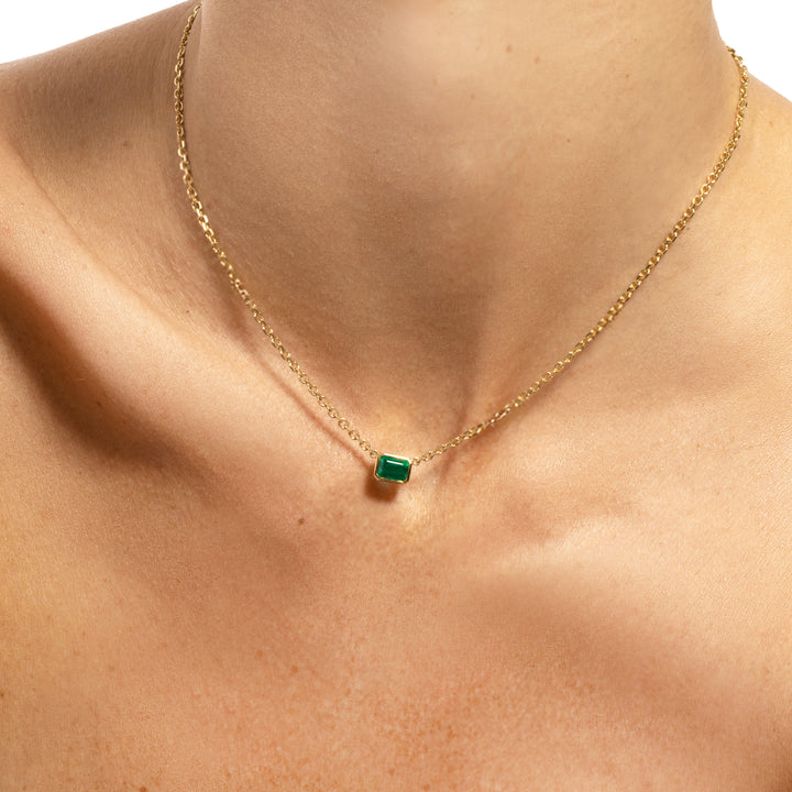 Emerald Bezel Necklace