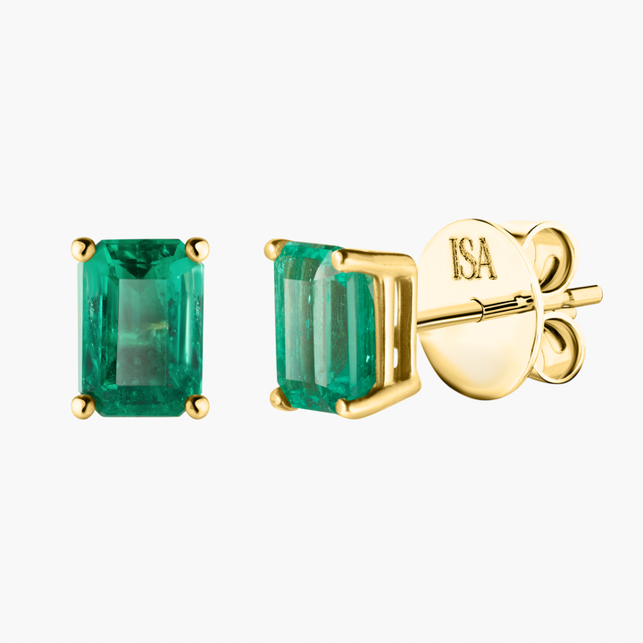 Emerald Cut Emerald Studs