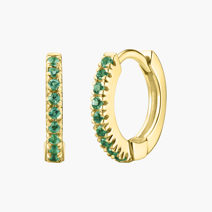 Mini Emerald Huggie Hoops