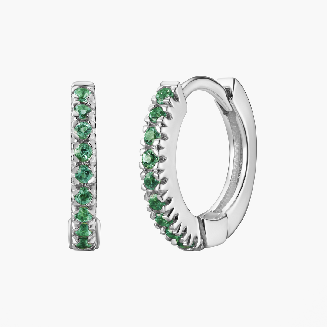 Mini Emerald Huggie Hoops