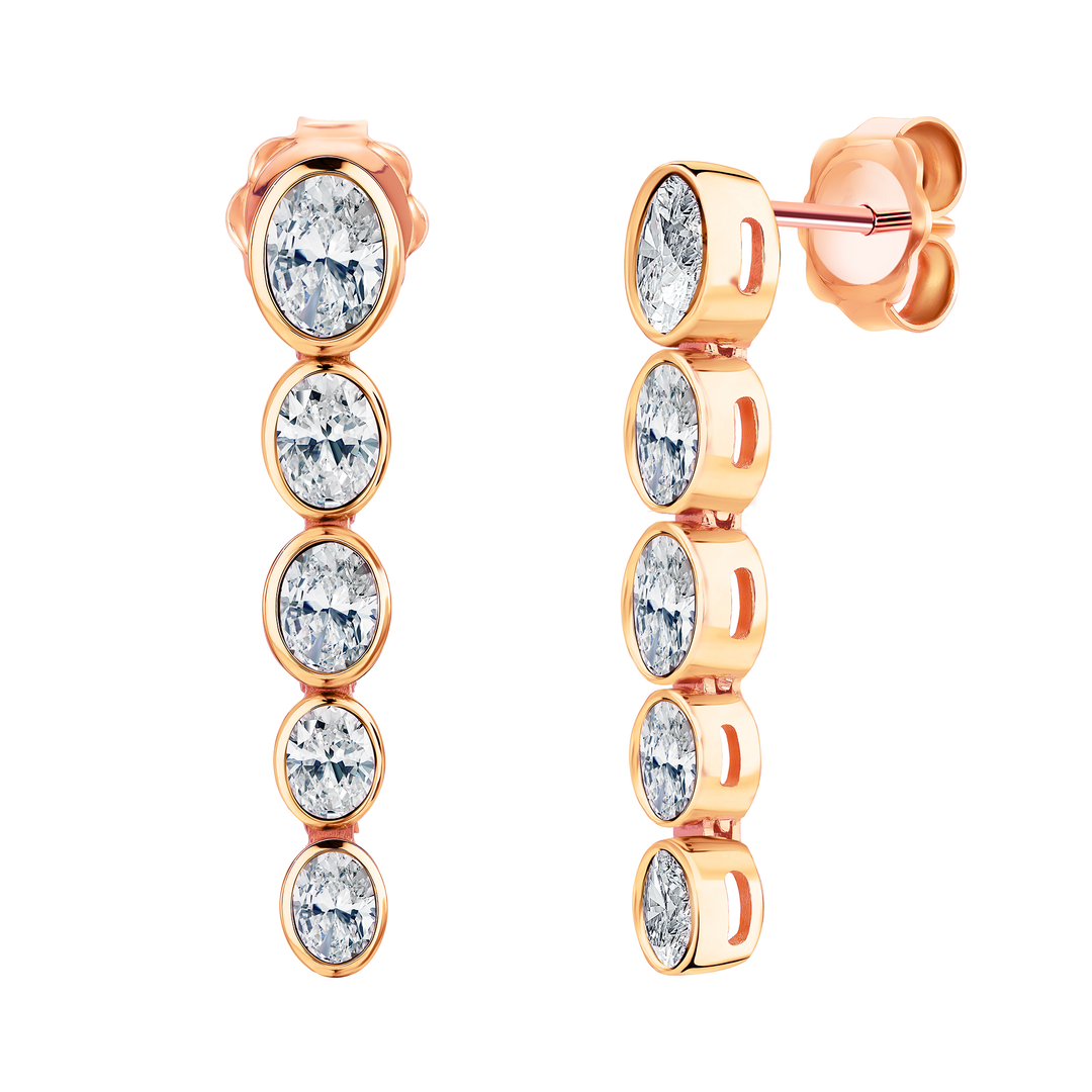 Five Tier Oval Shape Studs
