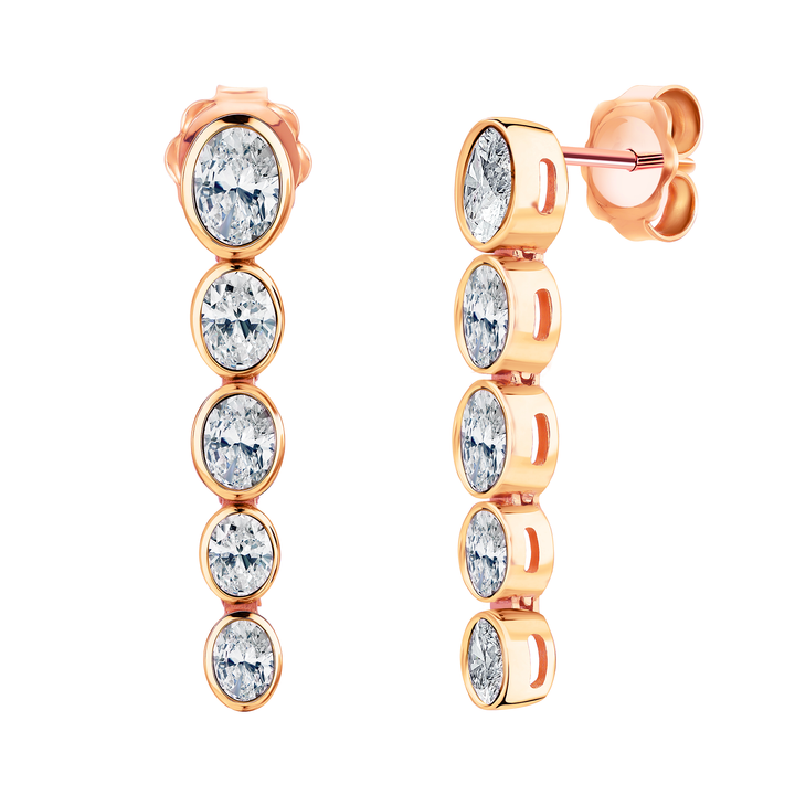 Five Tier Oval Shape Studs