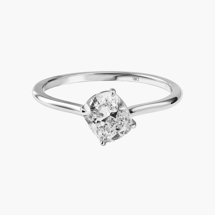 Floating Cushion Cut Diamond Ring